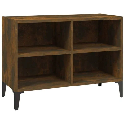 Image of vidaXL TV Cabinet with Metal Legs Smoked Oak 69.5x30x50 cm