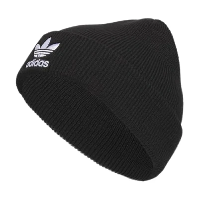 Image of adidas Unisex Adult Trefoil Beanie, Black/White 23, One size