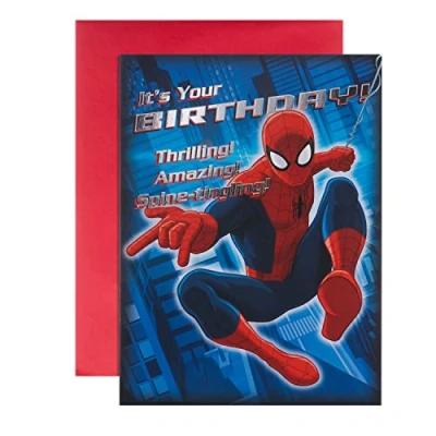Image of Hallmark Birthday Card for Kids Large Marvel Spider Man Design, 25462208, Multicoloured