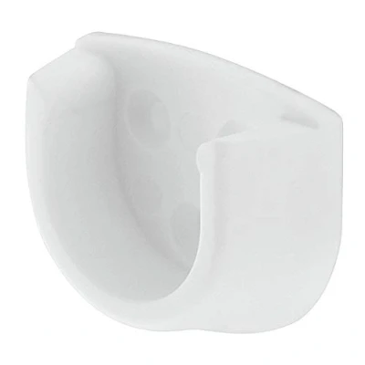 Image of Hardware For You Ltd Pack of 2 White 20mm Oval Wardrobe Rail Support End Brackets with Fixing Screws