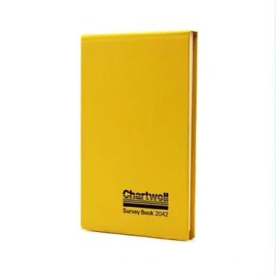 Image of Exacompta Ref 2042Z Chartwell Dimensions Casebound Survey Book 106 x 165mm in Size, Lined Rulings, Numbered Sheets Suitable for Use Outdoors &amp; Wet Conditions Yellow