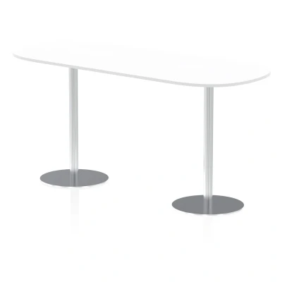 Image of Italia 2400mm Poseur Boardroom Table White Top 1145mm High Leg