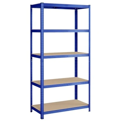 Image of SONGMICS GLR050Q02 Set of 2 Heavy Duty Shelving Units, Steel Unit, 5 Shelves, Screwless for Garage, Warehouse, Utility Room, Load Capacity 600 kg, 50 x 100 200 cm, Blue