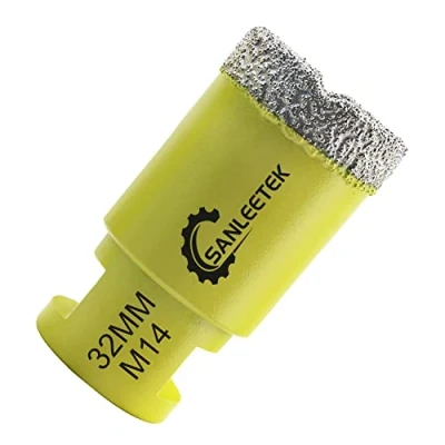 Image of Diamond Tile Drill Bits 32mm SANLEETEK Vacuum Brazed Hole Saw for Ceramic Porcelain Marble Granite M14 Thread
