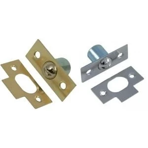 Image of Ironmongery World 16mm Or 19mm Mortice Roller Ball Bales Catch Cupboard Door Large Nickel/Silver Finish