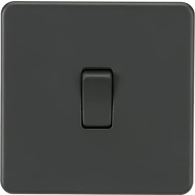 Image of KnightsBridge 10AX 1G DP Screwless Switch Anthracite