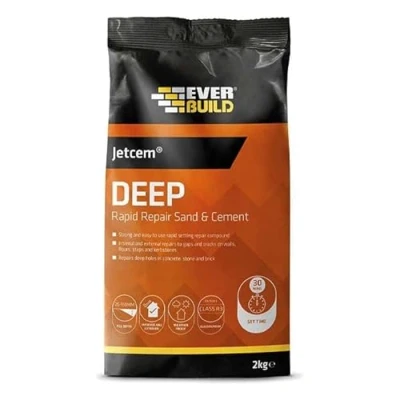Image of 4 x EVERBUILD 2KG JETCEM DEEP Rapid Repair Premix Sand &amp; Cement JETMIX2