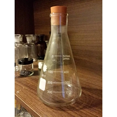 Image of Academy Glass Conical Flask 500ml Measuring Flask, Molecular Erlenmeyer Chemistry