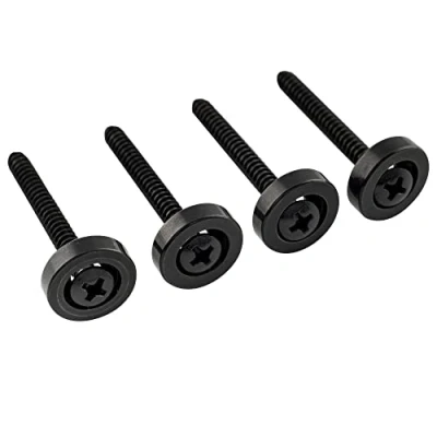 Image of Musiclily Pro 15mm Steel Guitar Neck Joint Bushing Screws and Bolts for Electric Bass, Black (Set of 4)