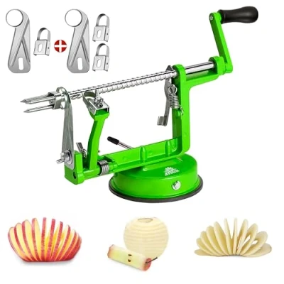 Image of Arsuk Apple Peeler 3 in 1 Fruit Corer Cutter and Peeling Machine for Kitchen Stainless Steel Apples Peelers &amp; Cutters Tool Easy to Peel Spiralizer