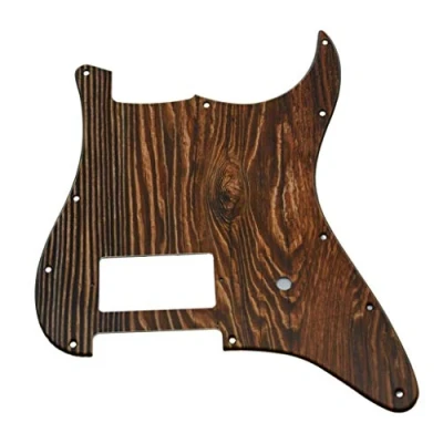 Image of KAISH 11 Hole 3D Printed Strat Style Guitar Plastic Pickguard ST Pick Guard Scratch Plate for USA/Mexico Stratocaster/Strat Wood Pattern
