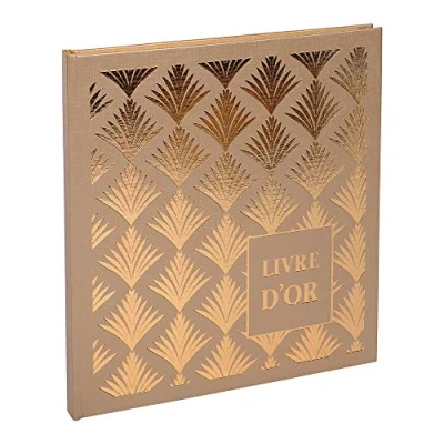 Image of Exacompta Ref. 9521E 1 Palmyre guest book Square format 21 x 19 cm gold edge with title Pink marking 140 plain white pages Visual: Nude arc de circle