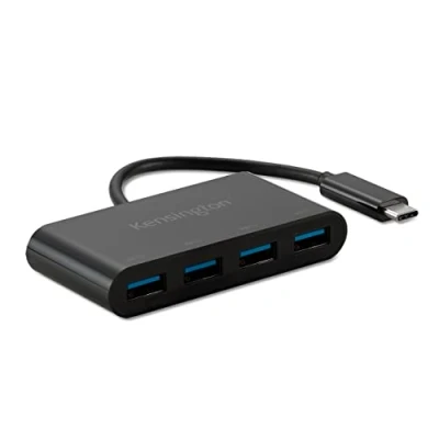 Image of Kensington CH1200 USB C 10Gbps 4 Port Hub High Speed Splitter for Connecting Up To a Accessories Into Single 2 Year Limited Warranty