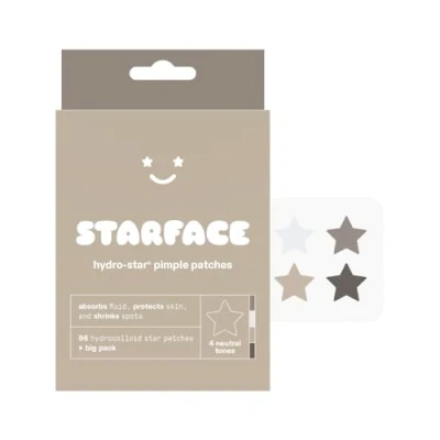Image of Starface Earth Star BIG PACK, Hydrocolloid Pimple Patches, Absorb Fluid and Reduce Redness, Cute Shape 4 Neutral Colors (96 Count)