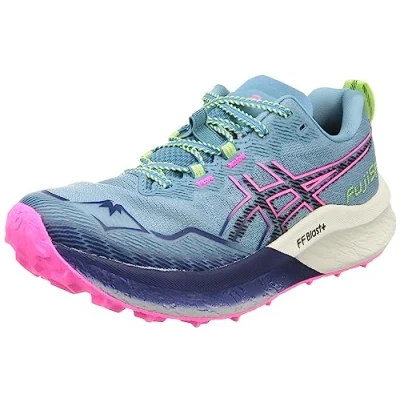 Image of ASICS Women&#039;s FUJISPEED 2 Sneaker, Grey Blue Black, 4.5 UK