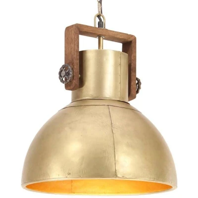 Image of vidaXL Industrial Hanging Lamp 25 W Brass Round 40 cm E27