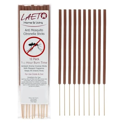 Image of Laeto Ageless Aromatherapy x2 Packs of 10 Citronella Incense Sticks Home Fragrance Multipack Insect Repellent, Mosquito Fly Repellent