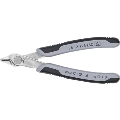 Image of Knipex High Leverage Diagonal Cutter chrome plated, insulated grip, VDE tested with integrated tether attachment point for a tool 200 mm (self service card/blister) 74 06 T BK