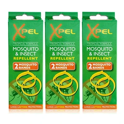 Image of 3x Xpel Mosquito Insect Fly Bite Repellent Bands Tropical Formula Twin Pack