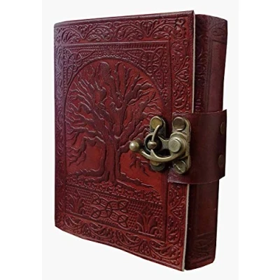 Image of OVERDOSE Tree Journal Diary Notebook Handcrafted Leather Story Writing Students Sketchbook Travel Gift Men Women Size 5x7 inches 12x17 cm