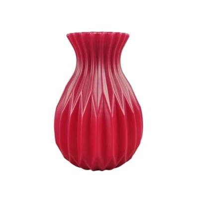 Image of Porceosy Modern Vase Indoor Flower for Elegant Arrangements Fine Workmanship Creative Design Perfect Home Decoration Red
