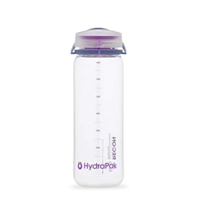 Image of HydraPak RECON 50% Recycled Plastic Water Bottle, Eco Friendly &amp; BPA Free, Smooth Flow Twist Cap, Easy Carry (750 ml, Clear/Iris Violet)