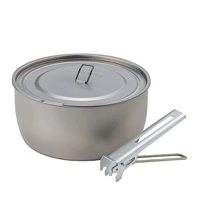 Image of SOTO Titanium Pot, Ultralight Backpacking Pot with Lifter for Camping Hiking, Backpacking, Outdoor &amp; Picnic (1100ml)