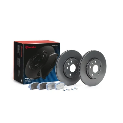 Image of 410608481R, 8660004726, 8671016692 Brake disc and pads set BREMBO KT 08 032