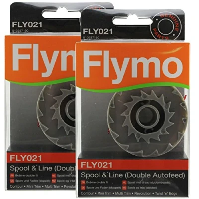 Image of Original FLYMO Revolution 2000 2300 Brush Cutter Spool &amp; Line Double Self Loading (Pack of 2, FLY021)