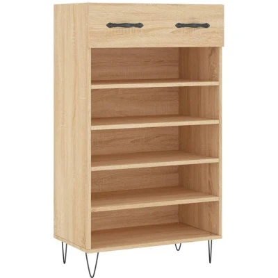 Image of vidaXL Shoe Cabinet Sonoma Oak 60x35x105 cm Engineered Wood
