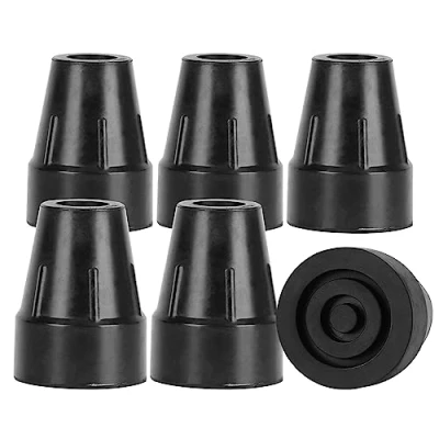 Image of supregear 22mm 7/8&quot; Rubber Ferrules for Crutches (6 Pack), Heavy Duty End Caps Walking Sticks, Canes, Added Metal Washer Extra Strength, Stick Feet Tips, Crutch Tips
