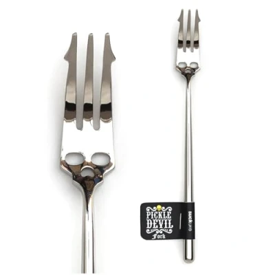 Image of Suck UK Pickle Fork Gothic Kitchen Accessories &amp; Goth Stainless Steel Forks For Pickles Unique Gadgets Decor Grabber Tool Picker