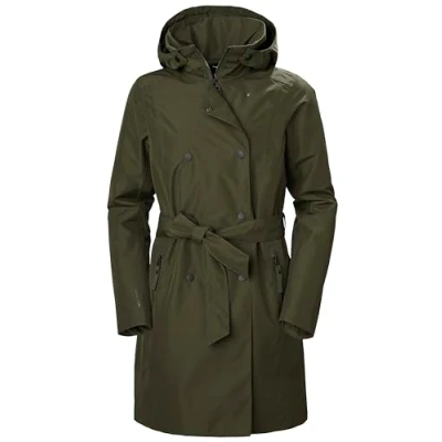 Image of Helly Hansen Women&#039;s Welsey II Trench Insulated Waterproof Windproof Breathable Jacket, Green, M UK