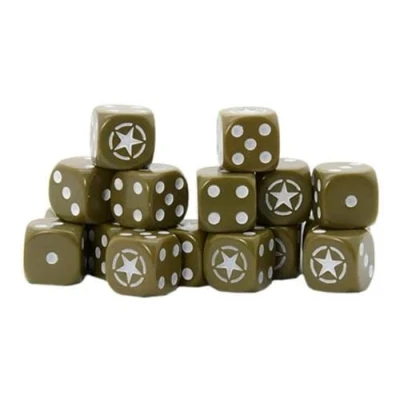 Image of Warlord Games US Army Allied Star D6 Dice Set (16) Bolt Action