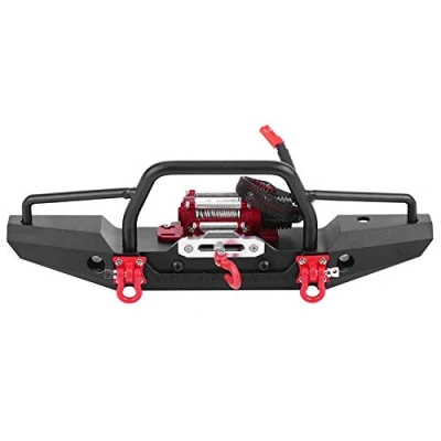 Image of RC Front Bumper,Aluminum Alloy Bumper with Winch for Traxxas TRX 4 Car Crawler Upgrade Part,Large Size Heavy Metal,Classic Split Type Design,Set of Accessories Included