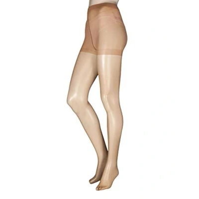 Image of 1 Pair Natural Tan 10 Denier Elegance Sheer Hold Ups Ladies Large Charnos