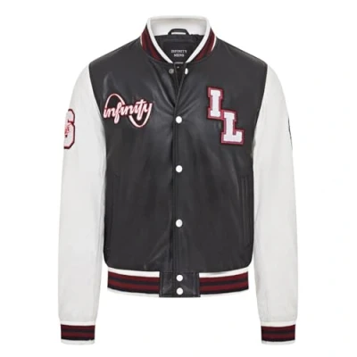 Image of Infinity Leather Mens Baseball Letterman Bomber Jacket Ashwood Black Size 5XL