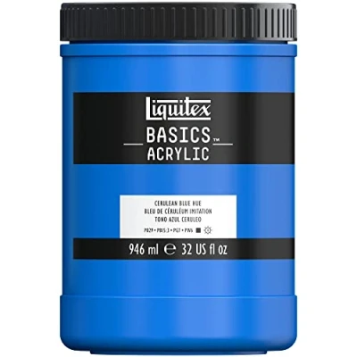 Image of LIQUITEX Basics Acrylic Paint, Cerulean Blue Hue, 946 ml Pot