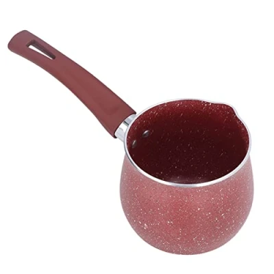 Image of ZJchao Non Stick Milk Pan,Single Handle Coffee Warmer Boiling Pot Mini Pan Aluminum Alloy Anti Scalding for Cooking (Red), ZJchaomyg8i4cwvg 12