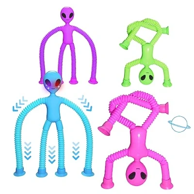 Image of Aliens Pop Tubes, Fidget Tubes Sensory Toys Pack, Toddler Imaginative Play &amp; Stimulating Creative Learning