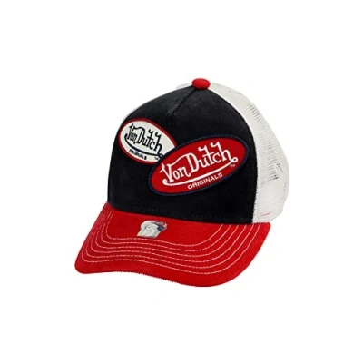 Image of Von Dutch Trucker Cap Russel Navy White Dark Blue Red, blue, One Size