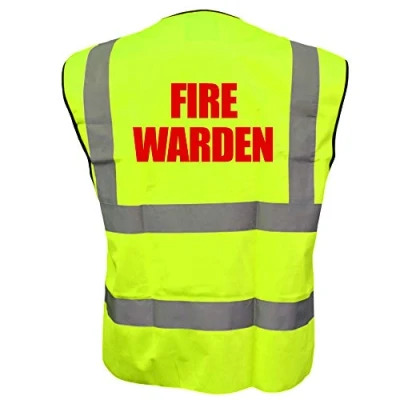 Image of 10 Fire Warden Yellow High Visibility Hi Vis Viz Vest Safety Waistcoat Bulk Discounts, X Large