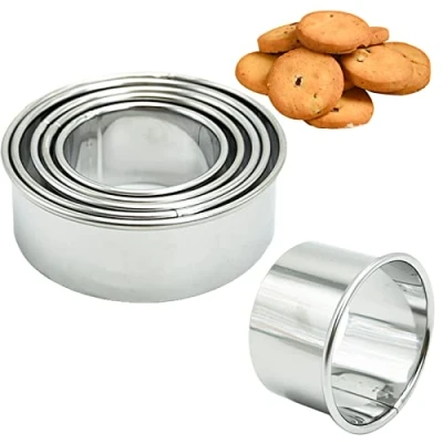 Image of SZXMDKH Cookie Cutter, Pastry Cutter for Baking, 5 Sizes Round Cutters Shapes, Circle Biscuit Making Donut Pies Scone (5.5/6.5/7.5/8.5/9.5cm)