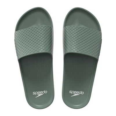 Image of Speedo Men&#039;s Essential Slides Pool Sliders Quick Dry, Khaki, 9 UK