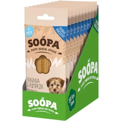 Image of Soopa Banana &amp; Pumpkin Puppy Dental Sticks 10x100g