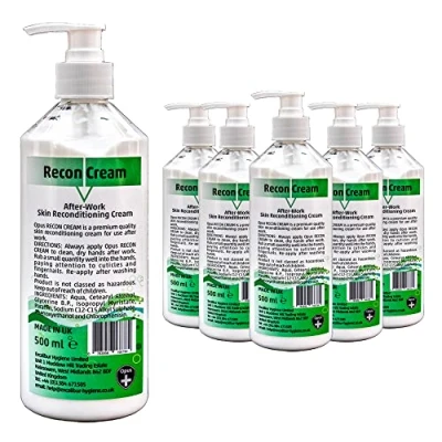 Image of Opus Intensive Hand Moisturiser 500ml x 6 Reconditioning Cream for Cracked and Dry Skin Resulting from Eczema, Psoriasis or Dermatitis Handcream Working Hands Pleasantly Perfumed Lotion