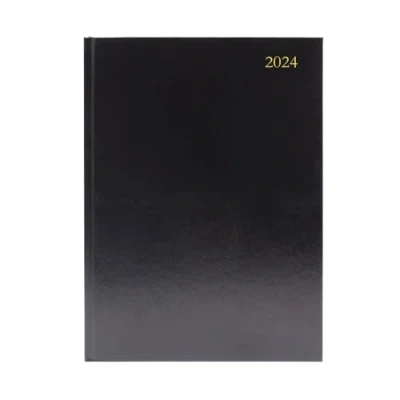 Image of Generic Desk Diary Day Per Page A5 Black 2024