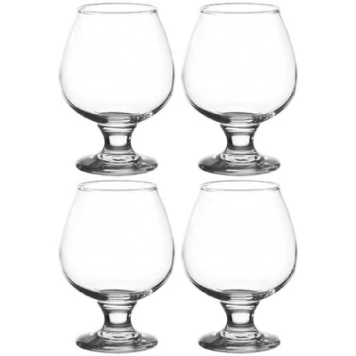 Image of Set of 4 Large 390ml Stemmed Brandy Glasses