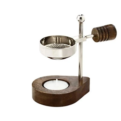 Image of NKlaus Adjustable Incense Burner with Wooden Handle Stand Esoteric 7567