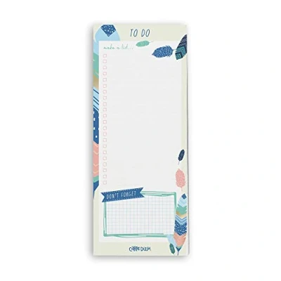 Image of Pukka Pad, Carpe Diem To Do List Magnetic Memo Pad for Grocery, Shopping Lists, 60 Sheets, 18 x 9 cm, Feathers